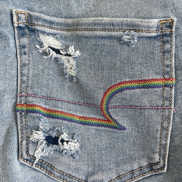 AE Pride High Rise Distressed Jean Shorts - Picture 5 of 6